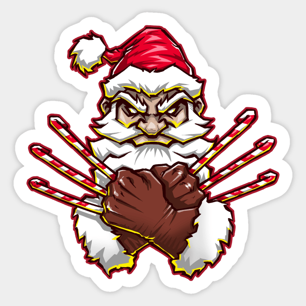 Santa Claws Sticker by Andriu